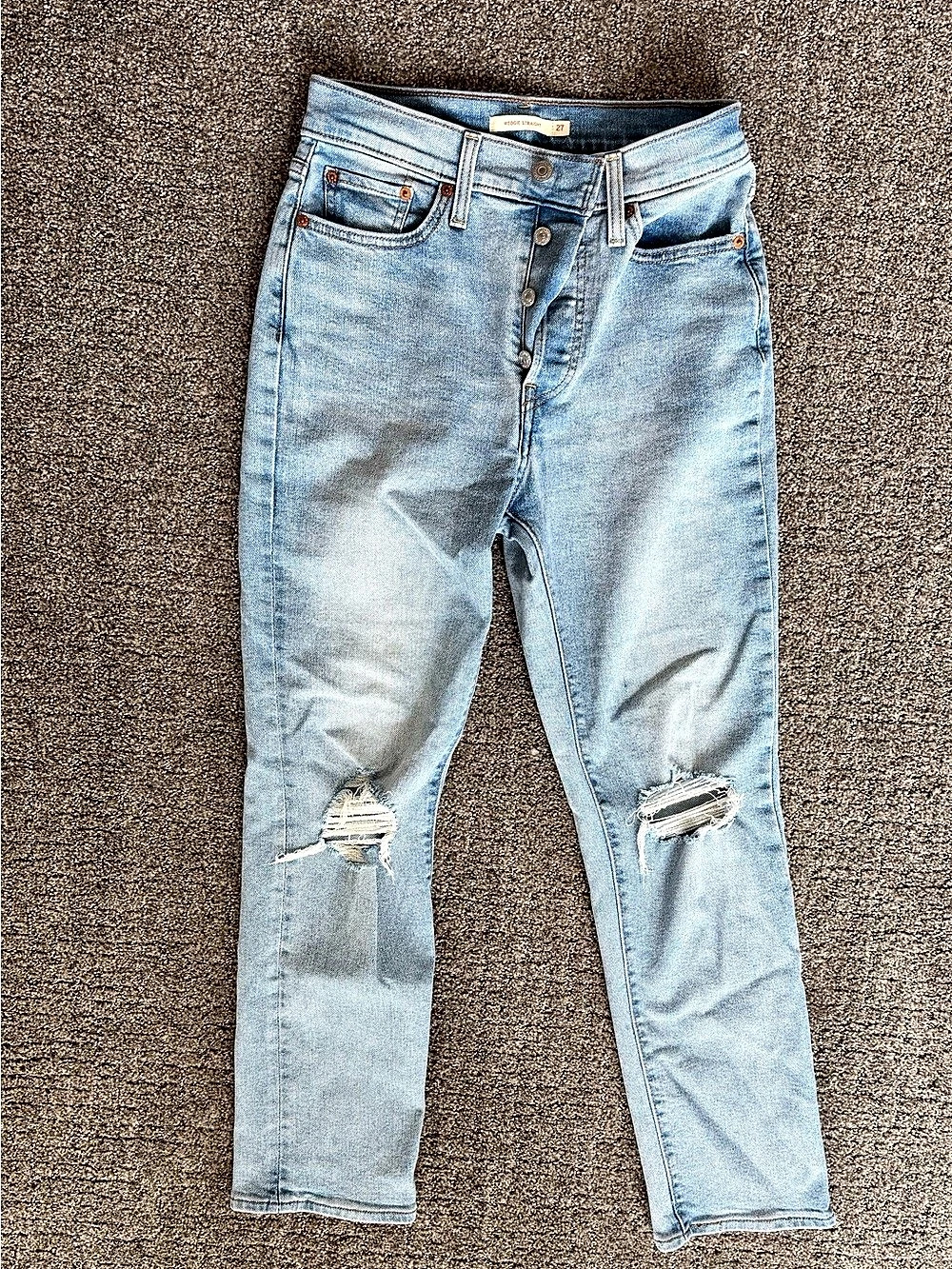 Levi's Distressed Straight Jeans